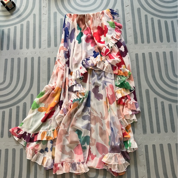 Caroline Constas High-Low Silk Skirt